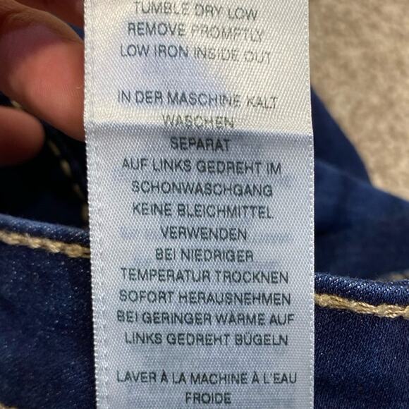 Designer True Religion Jayde Mid Rise Classic Short 28 dark wash rodeo western - Picture 5 of 12